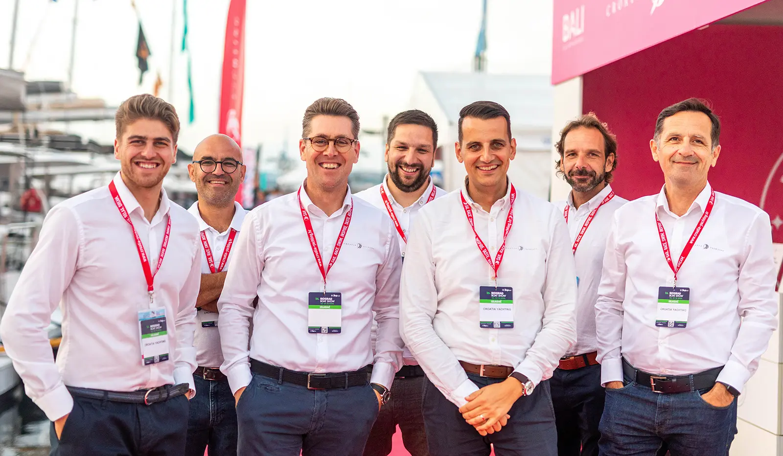 The Croatia Yachting sales team on the quay at Kaštela